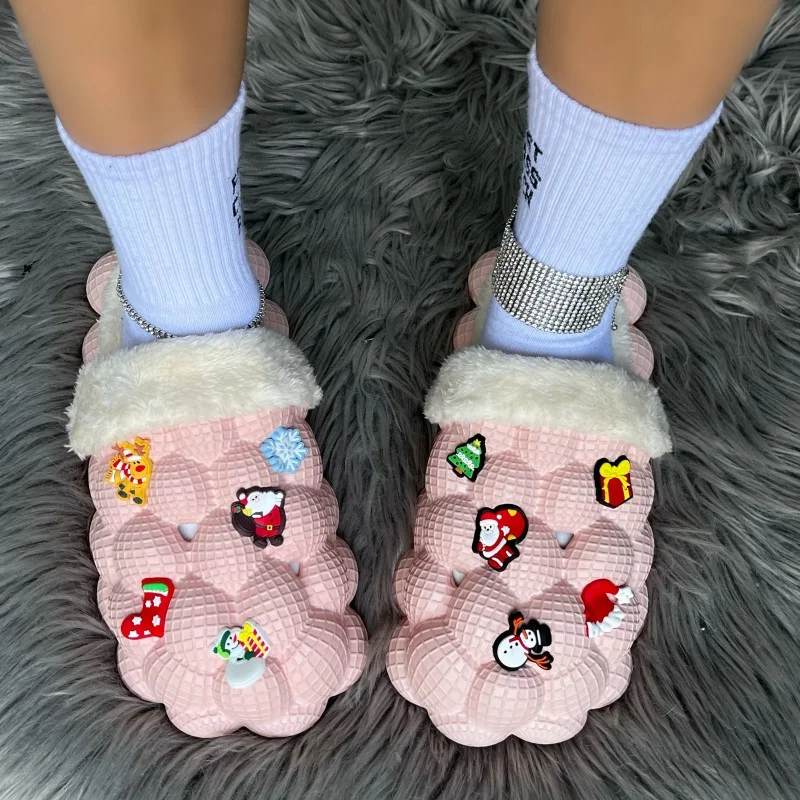 Pink Casual Living Patchwork Round Keep Warm Comfortable Shoes | EGEMISS
