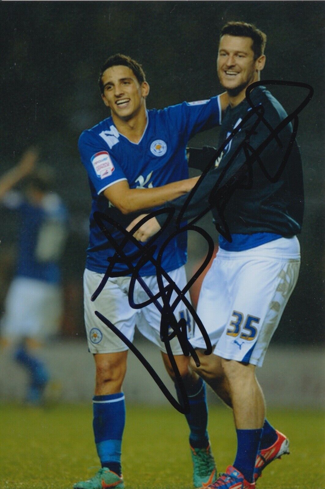 KNOCKAERT, NUGENT HAND SIGNED 6X4 Photo Poster painting - FOOTBALL AUTOGRAPH - LEICESTER CITY.