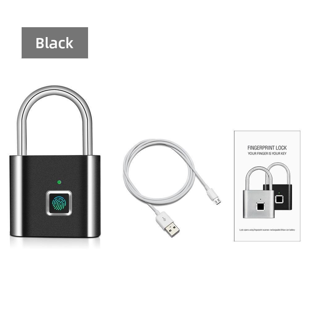 Security Lock Smart Keyless USB Rechargeable Fingerprint Padlock