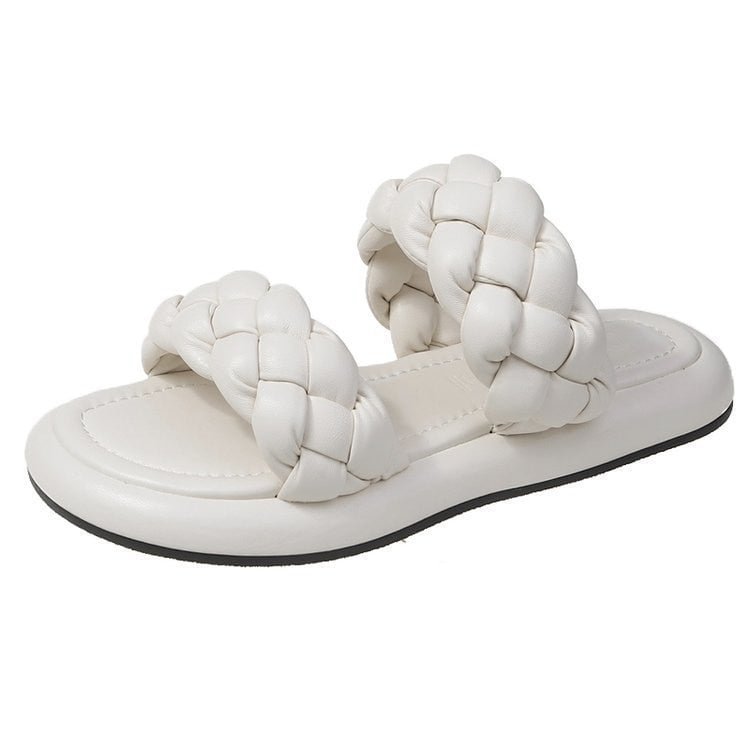 2021 Comfortable Women Summer Shoes Women Women Narrow Band Platform Slippers Outdoor Open Toe Elegant Solid Sandals