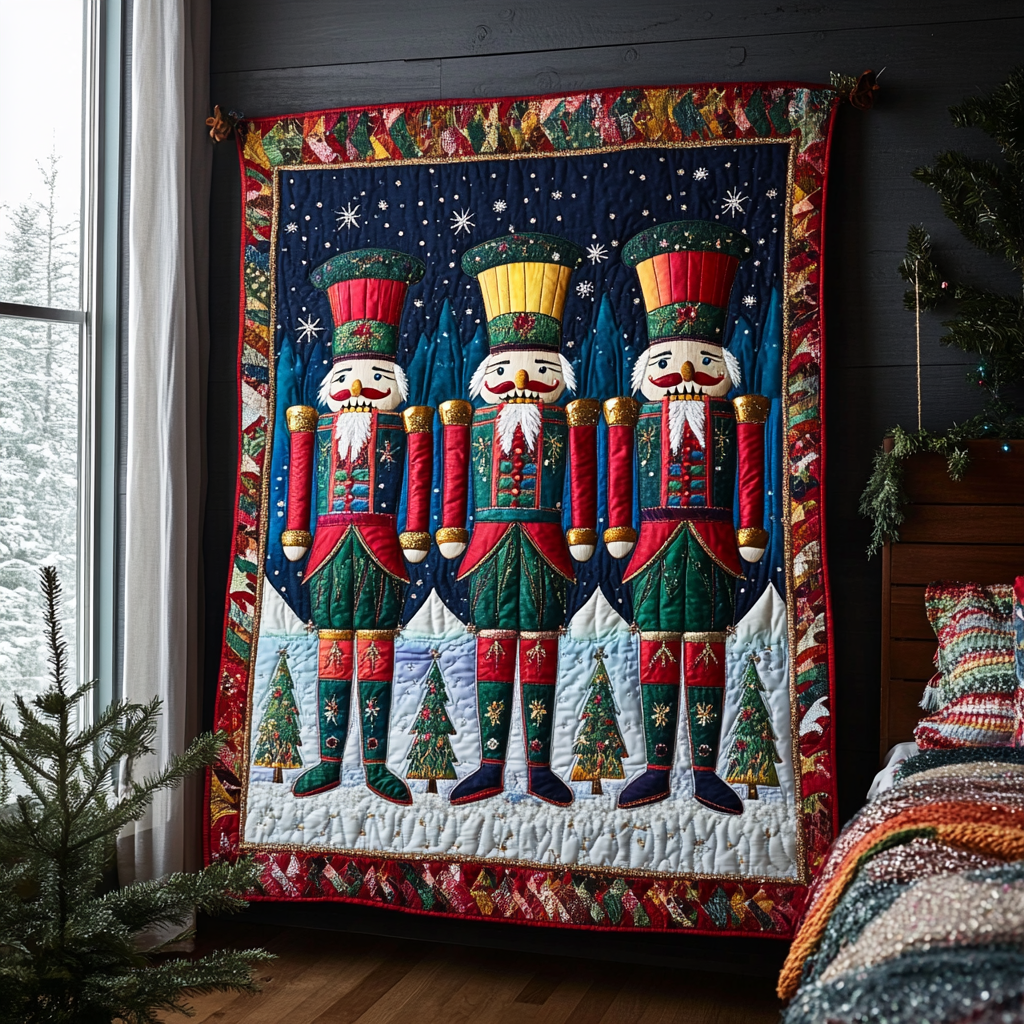 Merry Caroling Night Quilted Blanket NCU0TH2107 main image 1