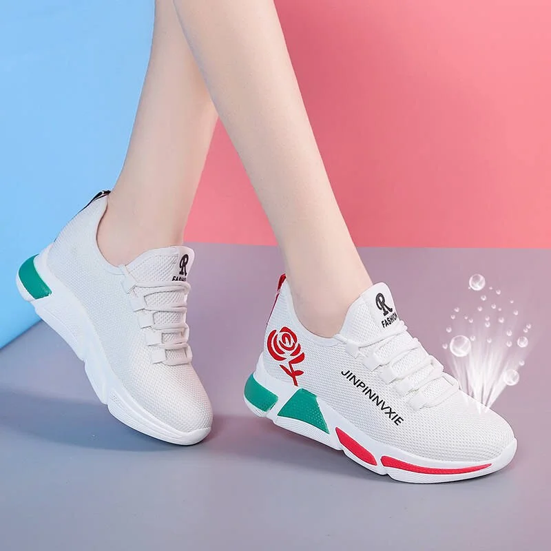 Women Platform Sneakers 2020 New Spring Fashion Women Casual Shoes Breathable Mesh Shoes Woman Black Sneakers Tenis Feminino