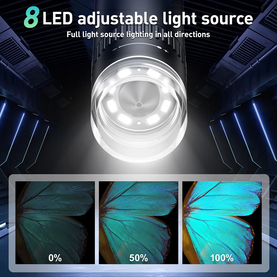 1000X Portable Screen Microscope for Kids and Adults, 32G Memory Card, 1080p Screen, Supports Video Recording, Photography and Playback, Connected to Windows 7 Systems and Later