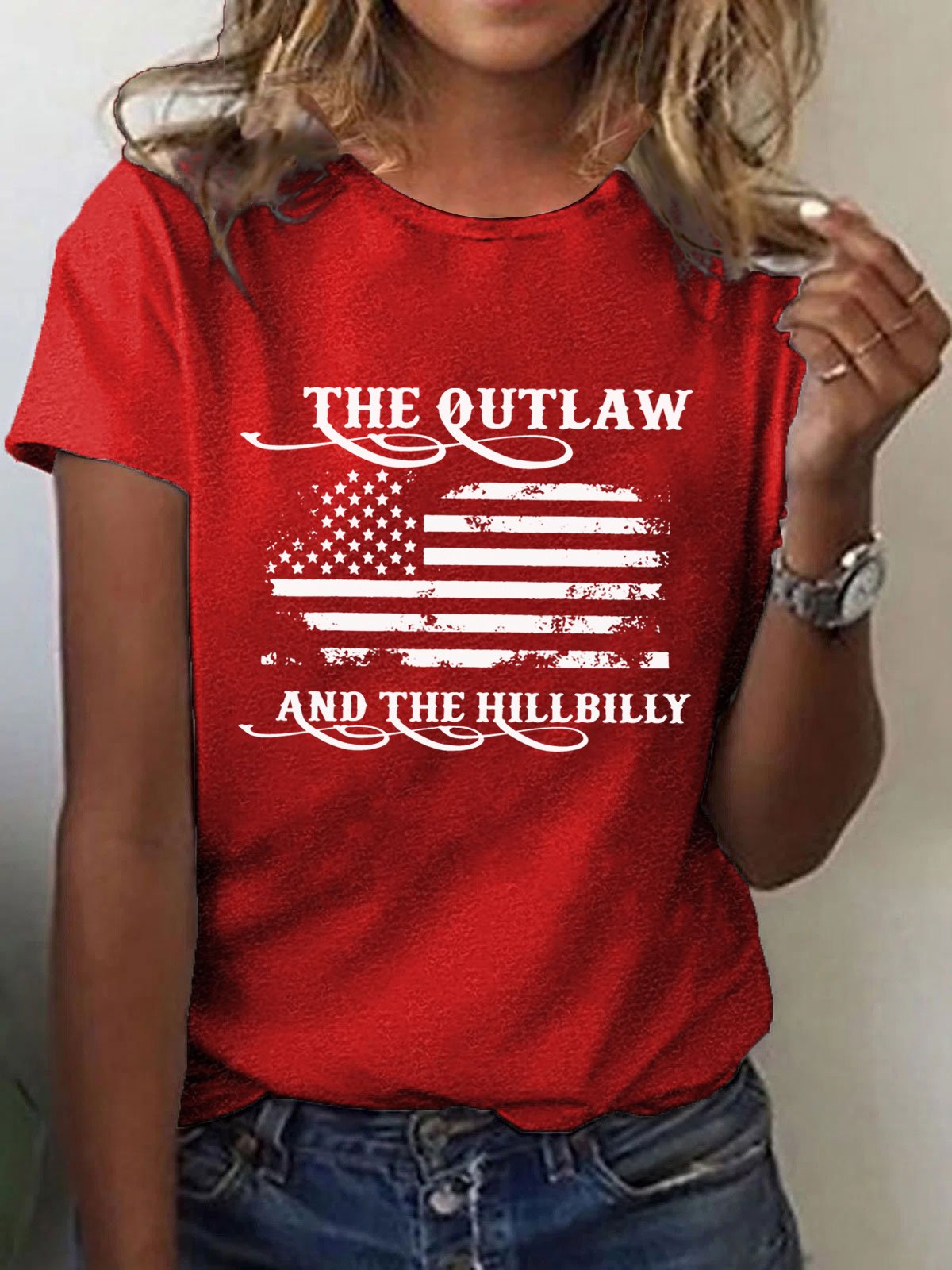 Women's The Outlaw and The Hillbilly Print Crew Neck T-Shirt