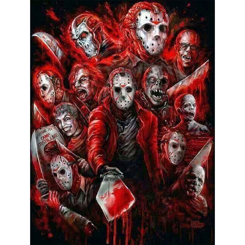 Horror Movie Halloween - Michael Myers 30*40CM(Canvas) Full Round Drill Diamond Painting gbfke