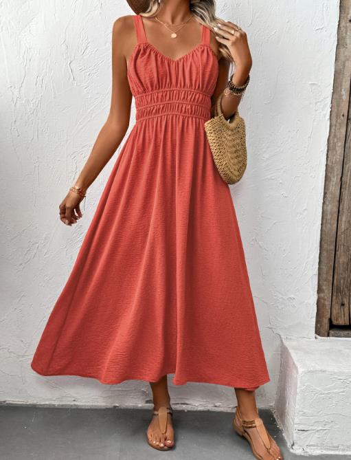 2025 Summer New Fashionable Casual Sleeveless Tank Top Casual pleated Skirt Women's Wear