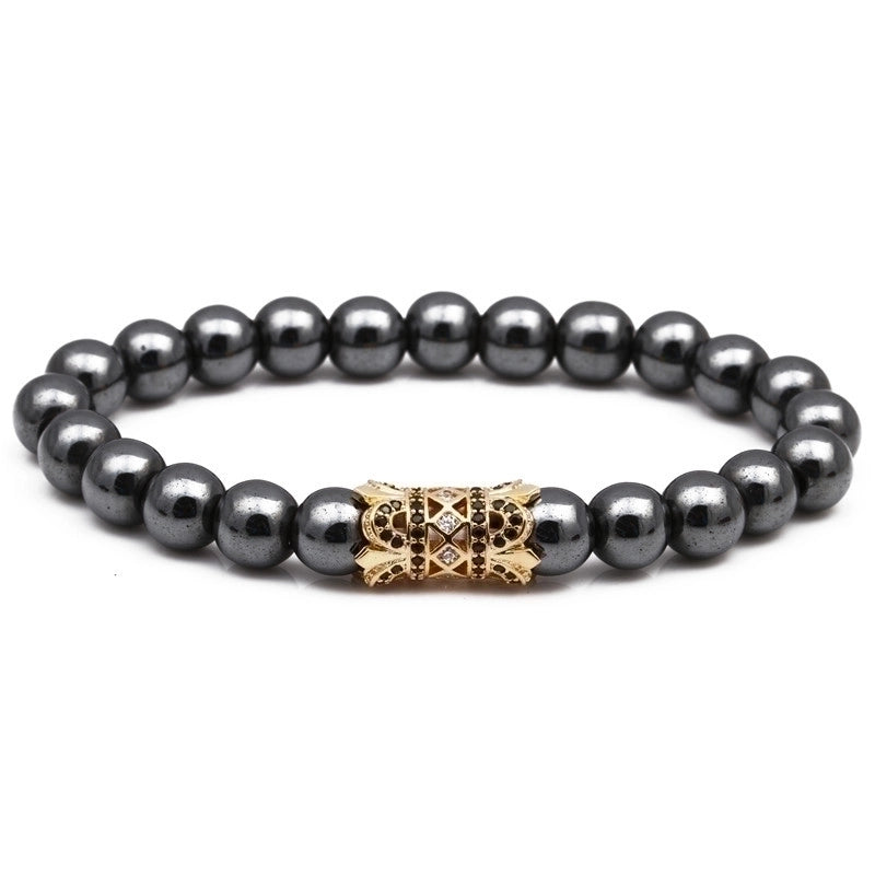 Fashion Multicolor Crown Skull Beaded Inlay Zircon Halloween Unisex Bracelets