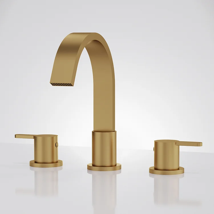 EVERSTEIN Stainless Steel Waterfall Basin Sink Faucet in Brushed Gold SFS-1115-GD