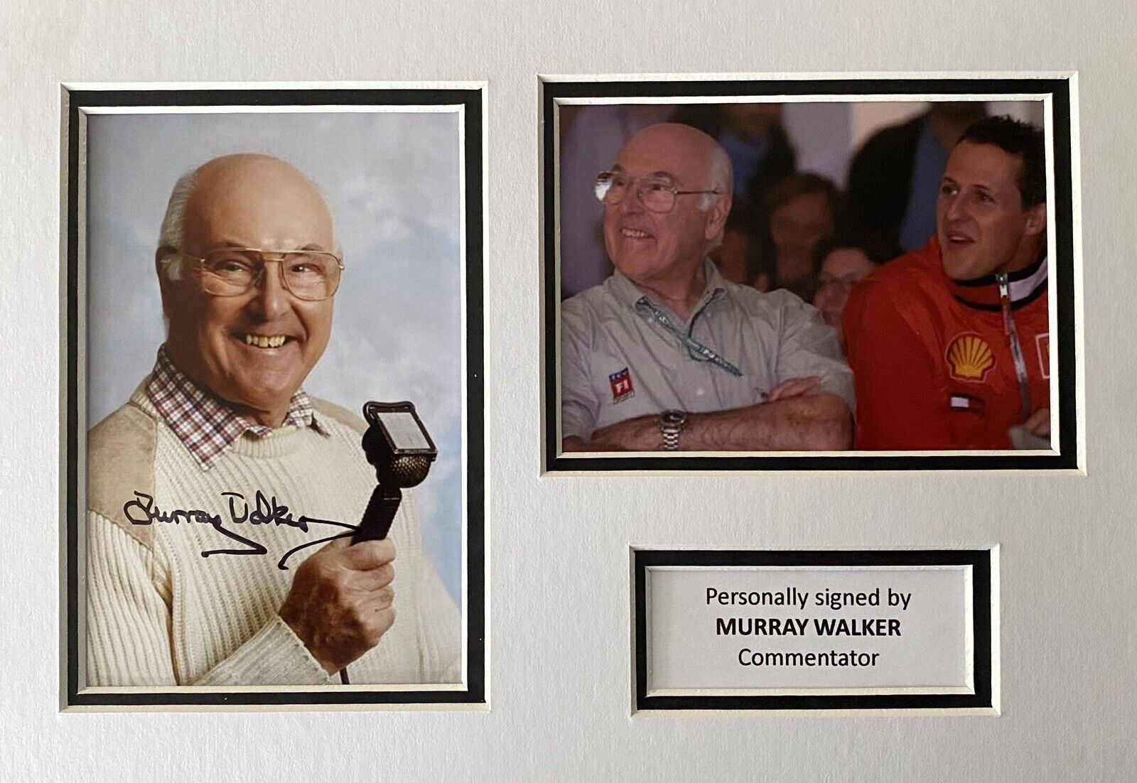 Murray Walker Genuine Hand Signed Photo Poster painting In A4 Display, F1, 3