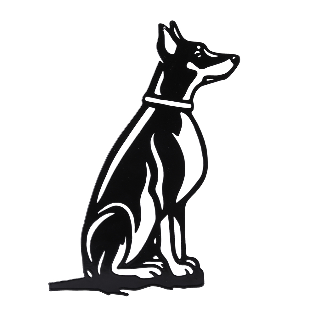 

Art Outdoor Iron Dog Metal Statue Black Puppy Silhouette Art Stake Insert, 501 Original