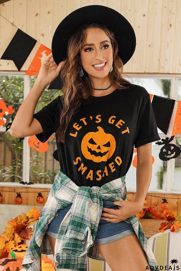 Halloween LET'S  GET SMASHED Graphic Tee