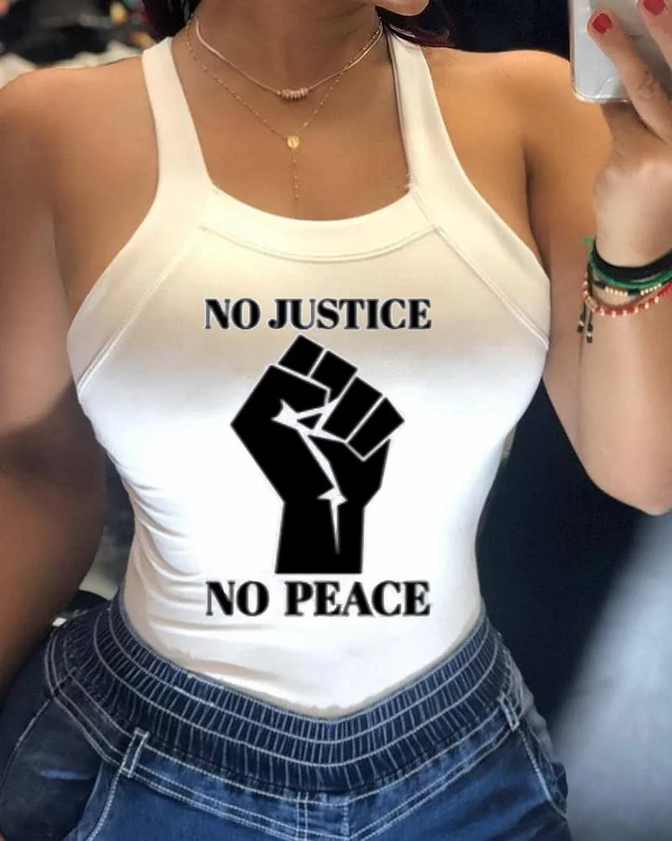 Letter Print Bowknot Design Backless Top