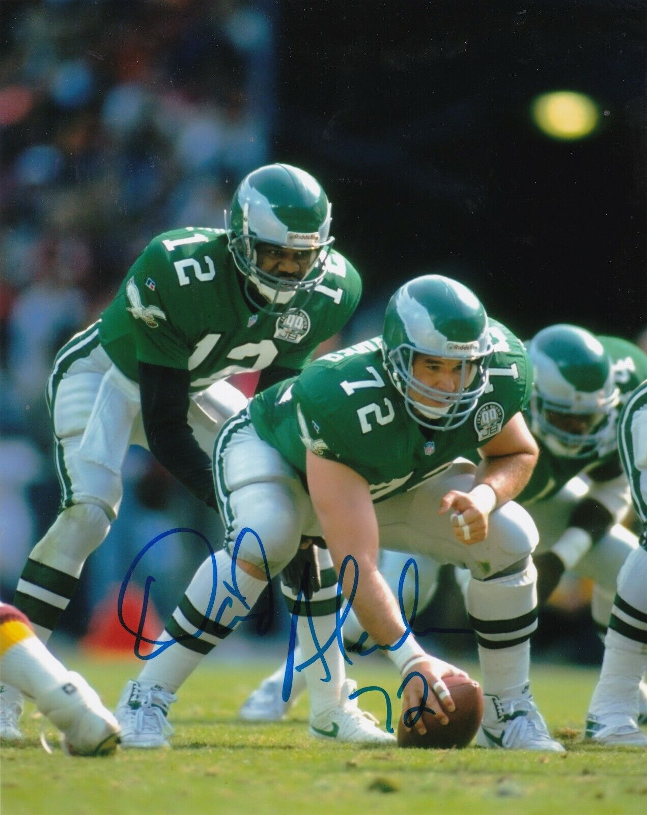 DAVID ALEXANDER PHILADELPHIA EAGLES COLOR ACTION SIGNED 8x10