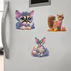 4PCS 2D/Flat Acrylic DIY Diamond Art Fridge Magnet Kit Devon Rex Design DIY Art Fridge Magnet Refrigerator Sticker Magnetic Diamond Art Decor Refrigerator Mailbox Home Decoration DIY Crafts