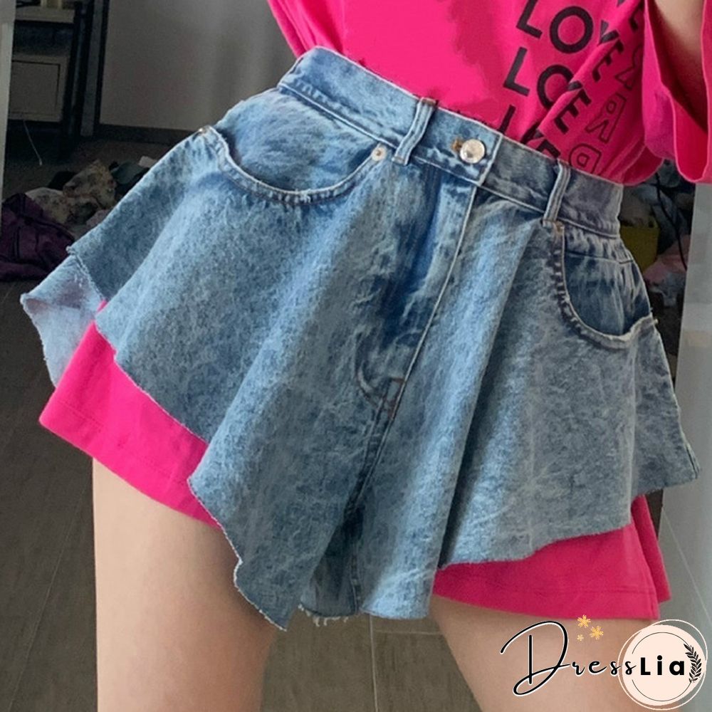 Women Denim Shorts Pants Hot Wide Leg Sexy Mini High Waist Summer