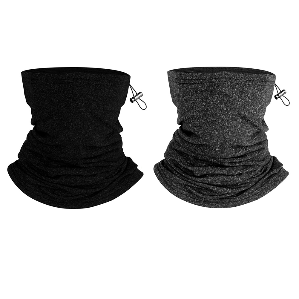 

Winter Cycling Warm Bandana Mask Neck Cover with Drawstring Windproof Scarf, Dark grey, 501 Original
