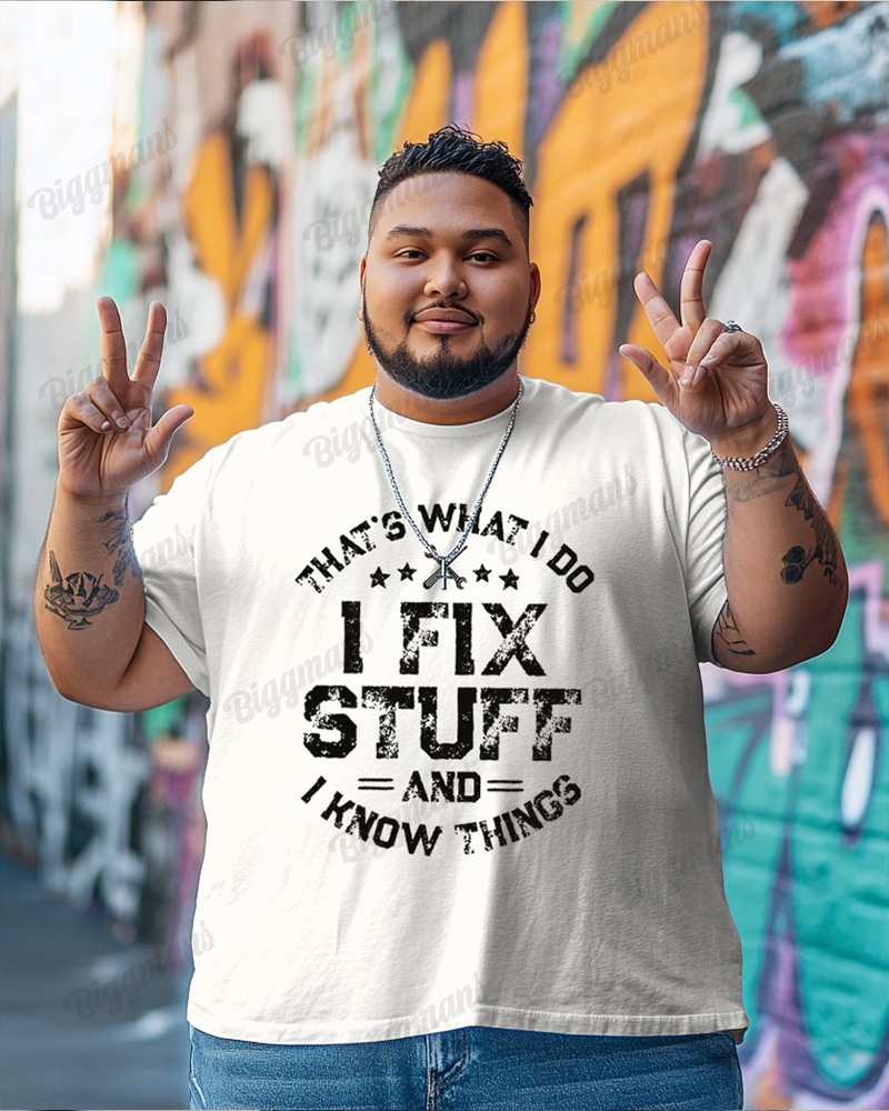 Pure Cotton Fabric-letter Printing Men's Loose Plus Size Short Sleeve T-shirt