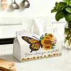 Diamond Painting PU Butterfly and Sunflower Tissue Box Tissue Holder
