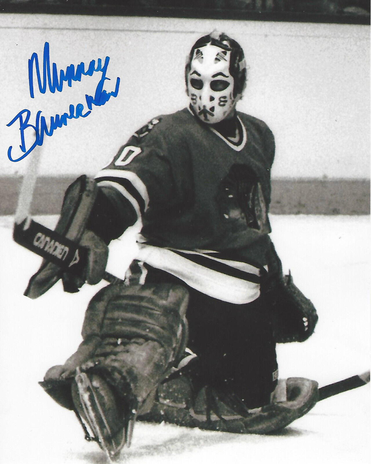 CHICAGO BLACKHAWKS MURRAY BANNERMAN HAND SIGNED AUTHENTIC 8X10 Photo Poster painting 3 w/COA