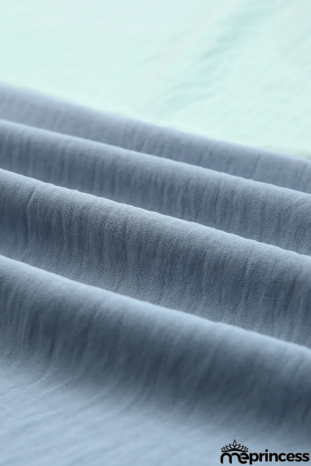 Green Color Block Shirred 3/4 Sleeve V Neck Top