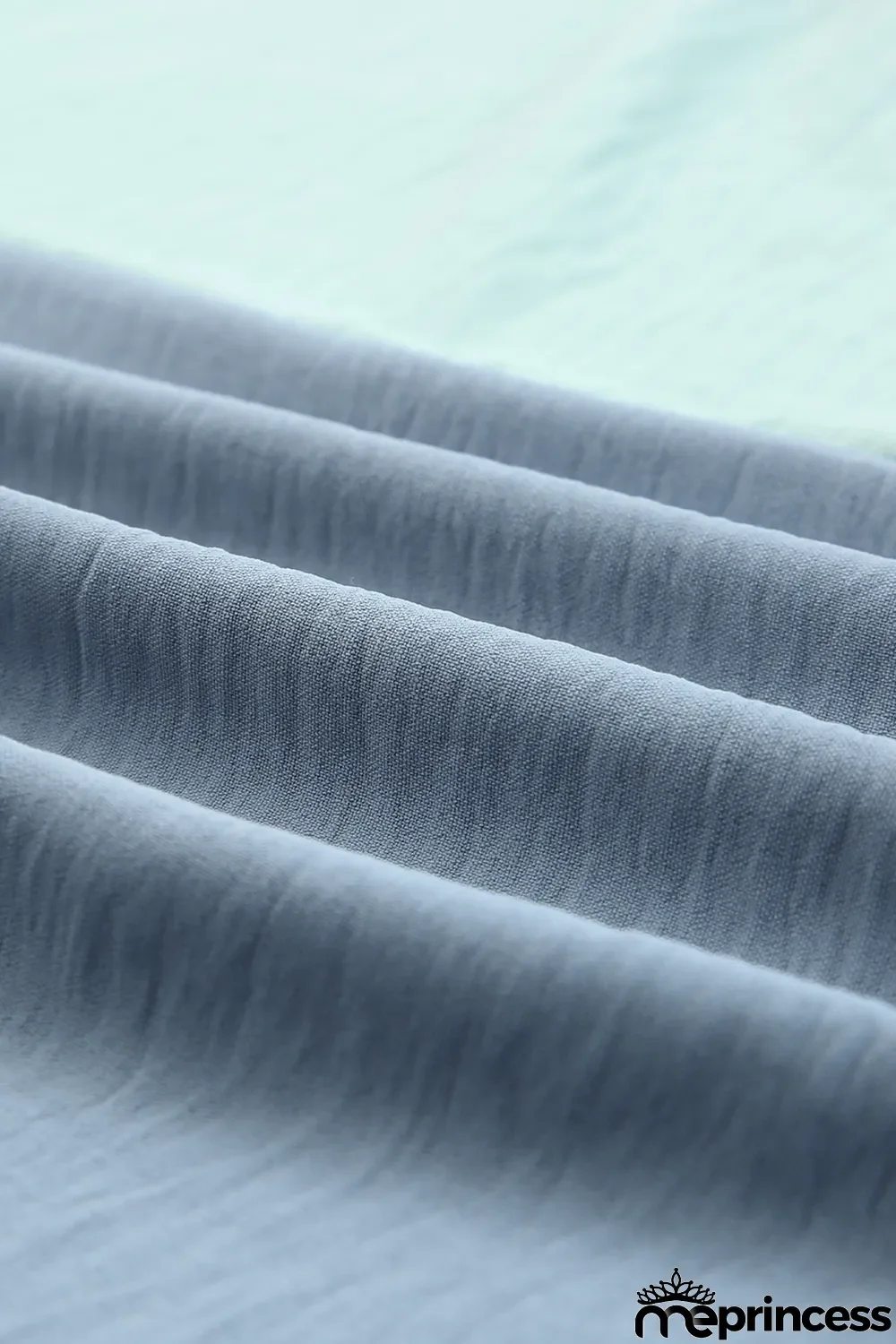 Green Color Block Shirred 3/4 Sleeve V Neck Top