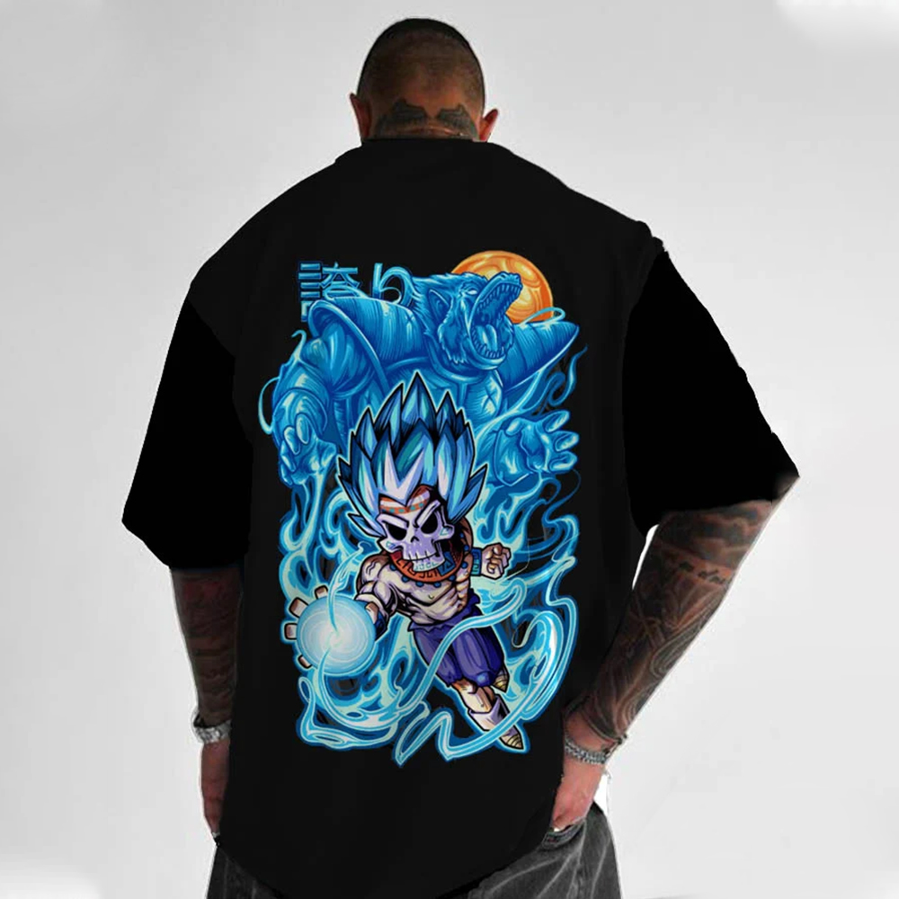 Oversized Casual Anime Print T-Shirt