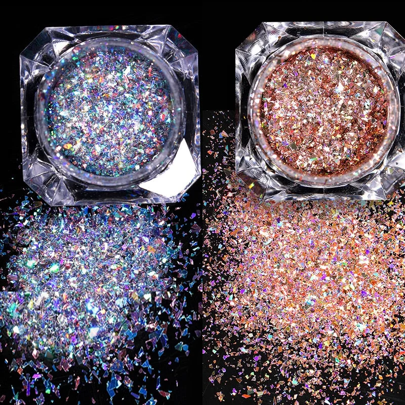 1 Box Sparkly Shinning Nail Sequins Glitter Orange iridescent Powder Flakies Paillette DIY Nail Art Decoration-Nail Inspo