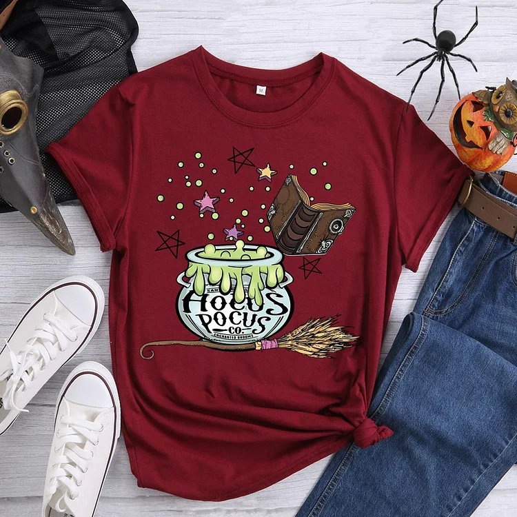 Hocus Pocus -Halloween Round Neck T-shirt-0019124