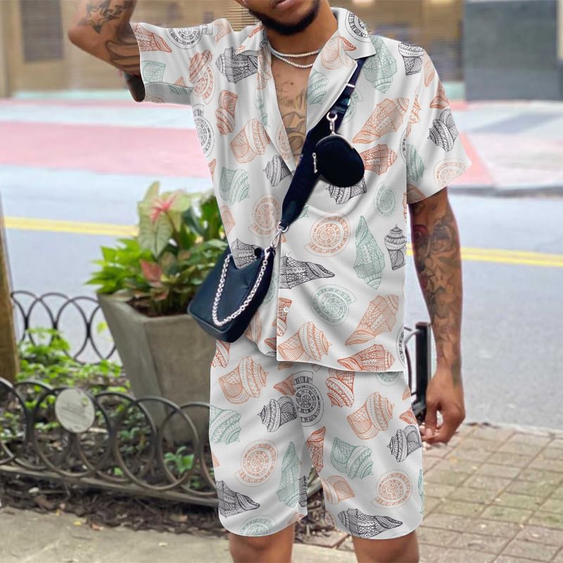 Men's Vintage White Shell Shirt Two Piece