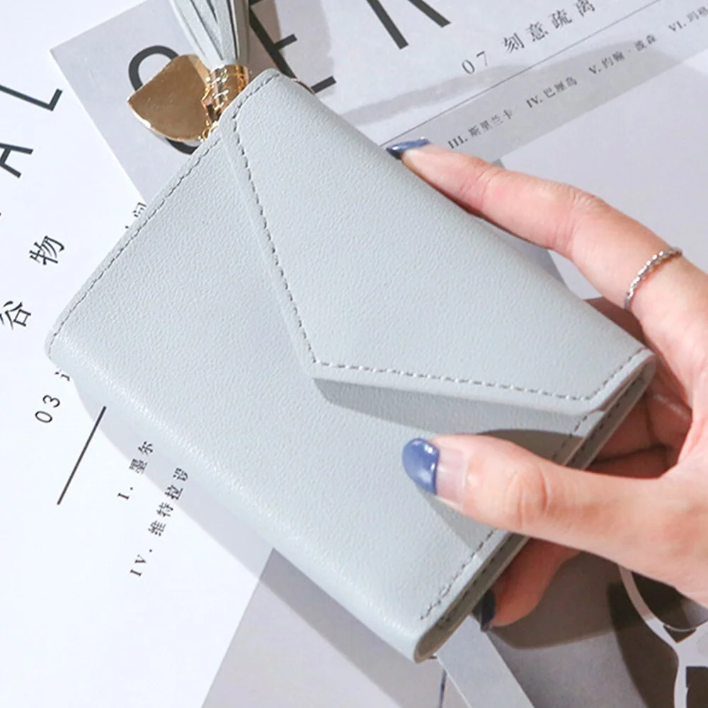 Women Wallets Small Leather Purse Women Tassel Card Bags For Women 2020 Female Purse Money PU Zipper Clip Daily Lady Wallet