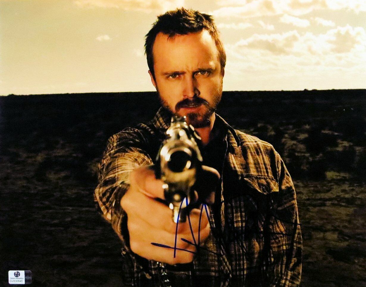 Aaron Paul Signed Autographed 11X14 Photo Poster painting Breaking Bad Aiming Gun GV830845