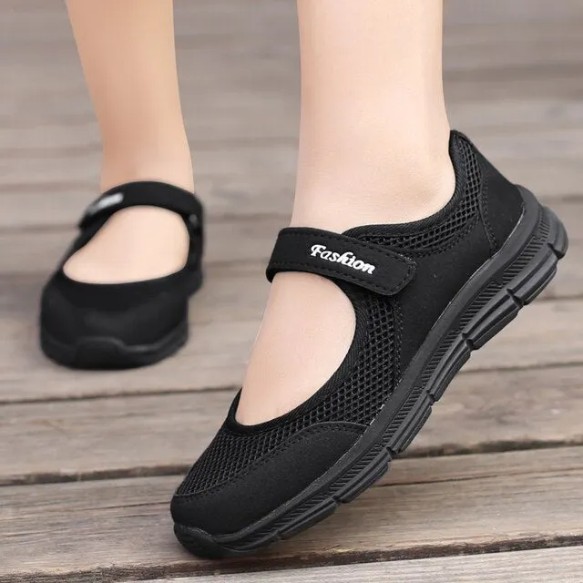New Women Flats 2021 Spring Summer Ladies Mesh Flat Shoes Women Sneakers Soft Breathable Women Casual Shoes Female Zapatos Mujer