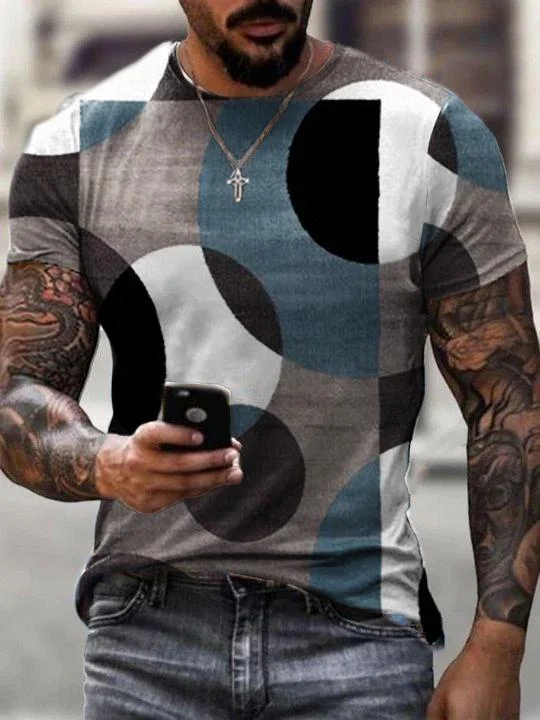 Men Pattern Casual T-shirt-07