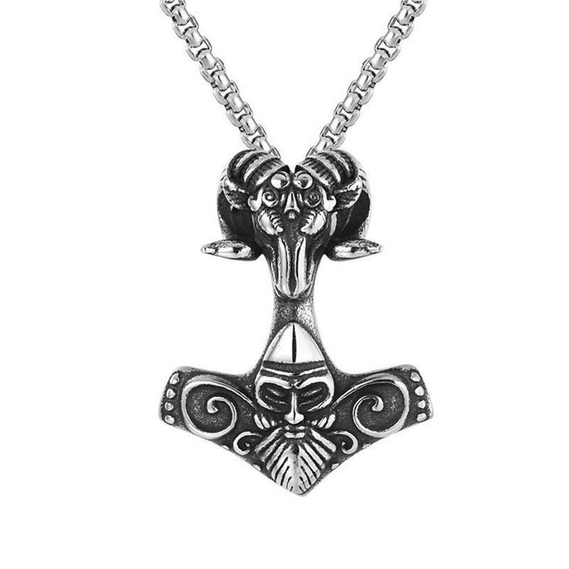 Retro Punk Cross Axe Alloy Titanium Steel Iron Plating Men’s Pendant Necklace Men Pendant Necklaces