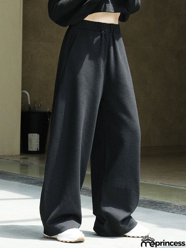Casual Wide Leg Loose Solid Color Pants
