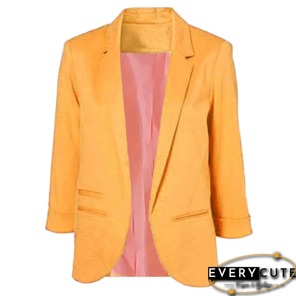 Orange 3/4 Sleeve Fashion Lady Suit