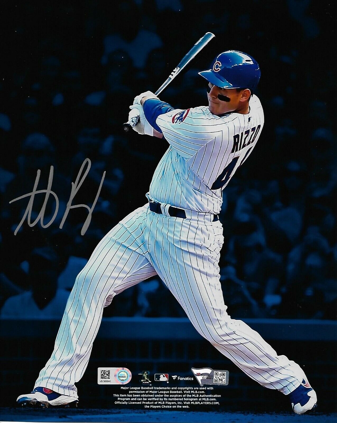 ANTHONY RIZZO signed autographed CHICAGO CUBS WORLD SERIES 8X10 Photo Poster painting Fanatics