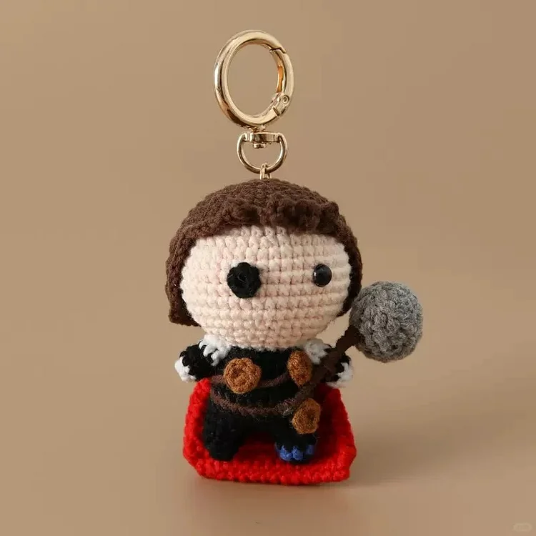 Lulusnow Handmade  The Avengers Thor Odinson Crochet Key Pendant Bag Accessories Key Pendant
