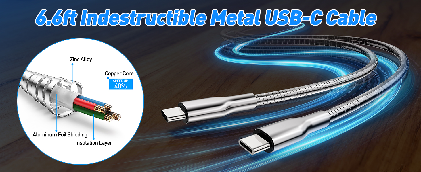 usb c iphone charger metal cable