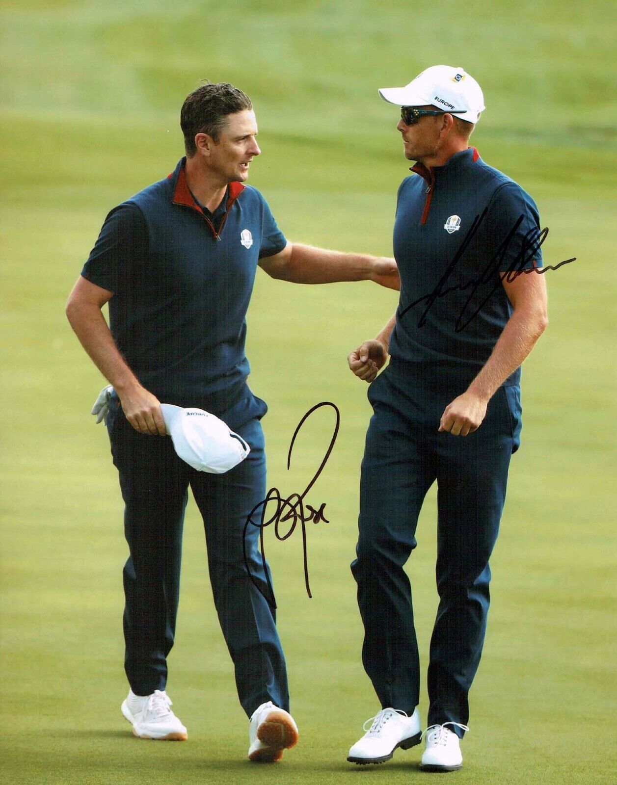 Justin ROSE & Henrik STENSON SIGNED 14x11 Photo Poster painting 1 AFTAL COA Golf Ryder Cup