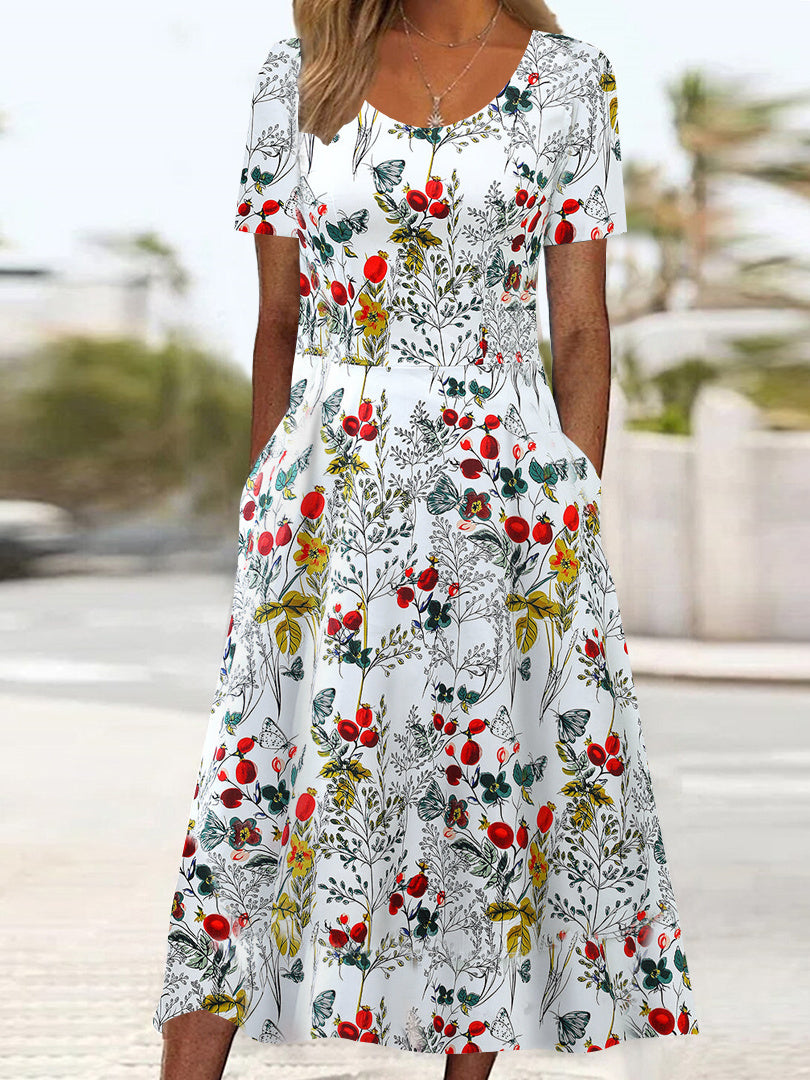 Women Long Sleeve V-neck Graphic Floral Printed Top