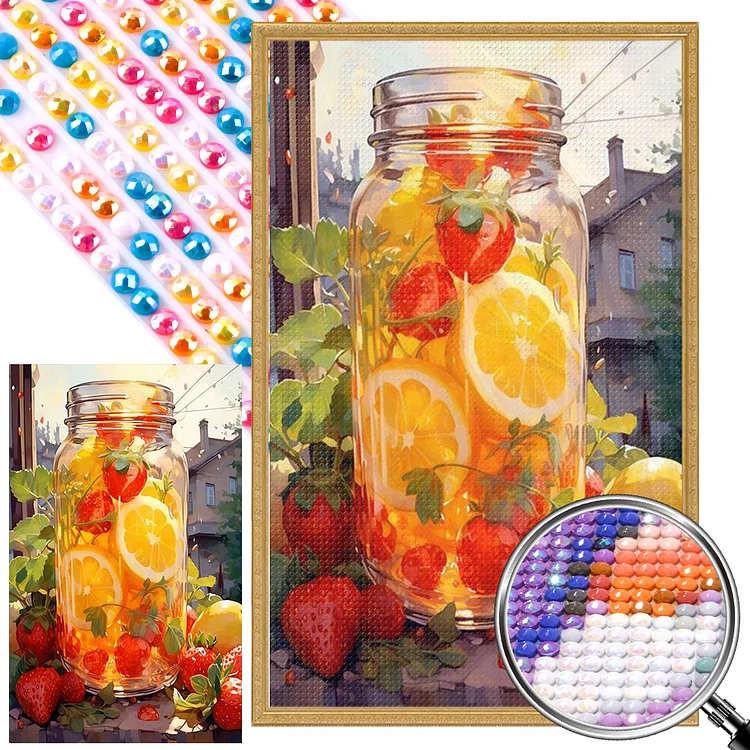 Juice In The Sun 40*65CM(Canvas)(Picture)  Full AB Round Drill Diamond Painting gbfke