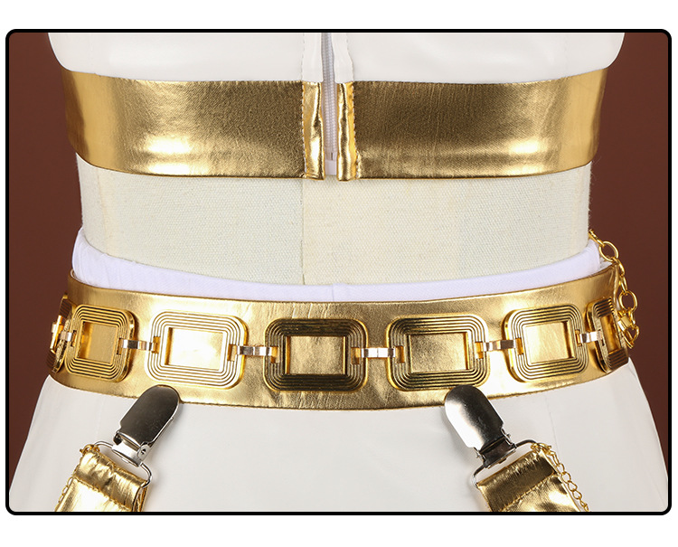 Tegooe Huntrix Zoey Cosplay Costume Wig for Women - Demon Hunter Uniform - BlackWhite Golden - S-3XL