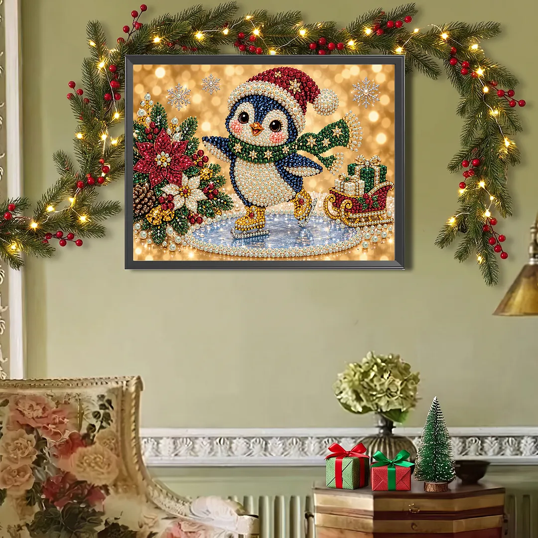 Pearl Painting Kit for Adults Christmas Penguin 15.75x11.81in
