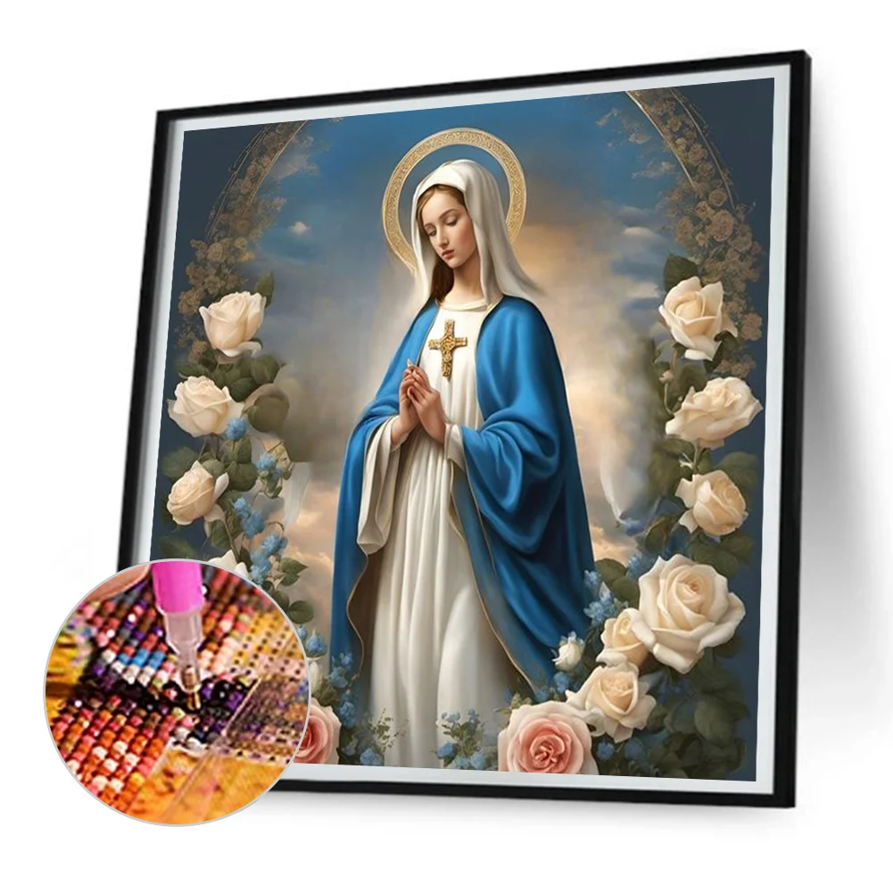 Diamond Painting - Full Round Drill - Virgin Mary(Canvas|30*30cm)