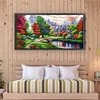 (US Only)Full Embroidery Eco-cotton Thread 11CT Printed Landscape Cross Stitch 131x66cm