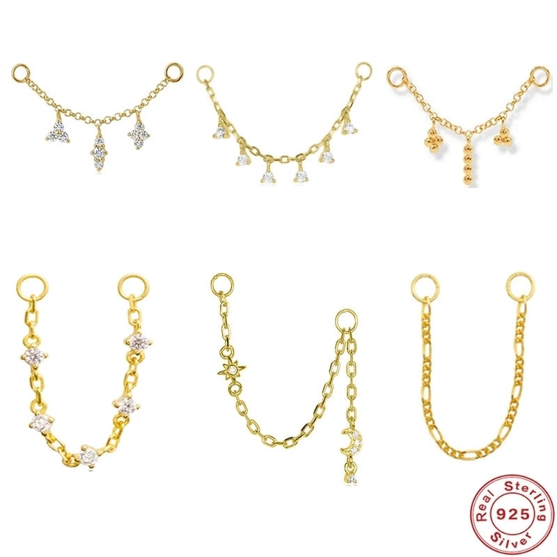 1 Piece 925 Sterling Silver Zircon Geometric Earrings