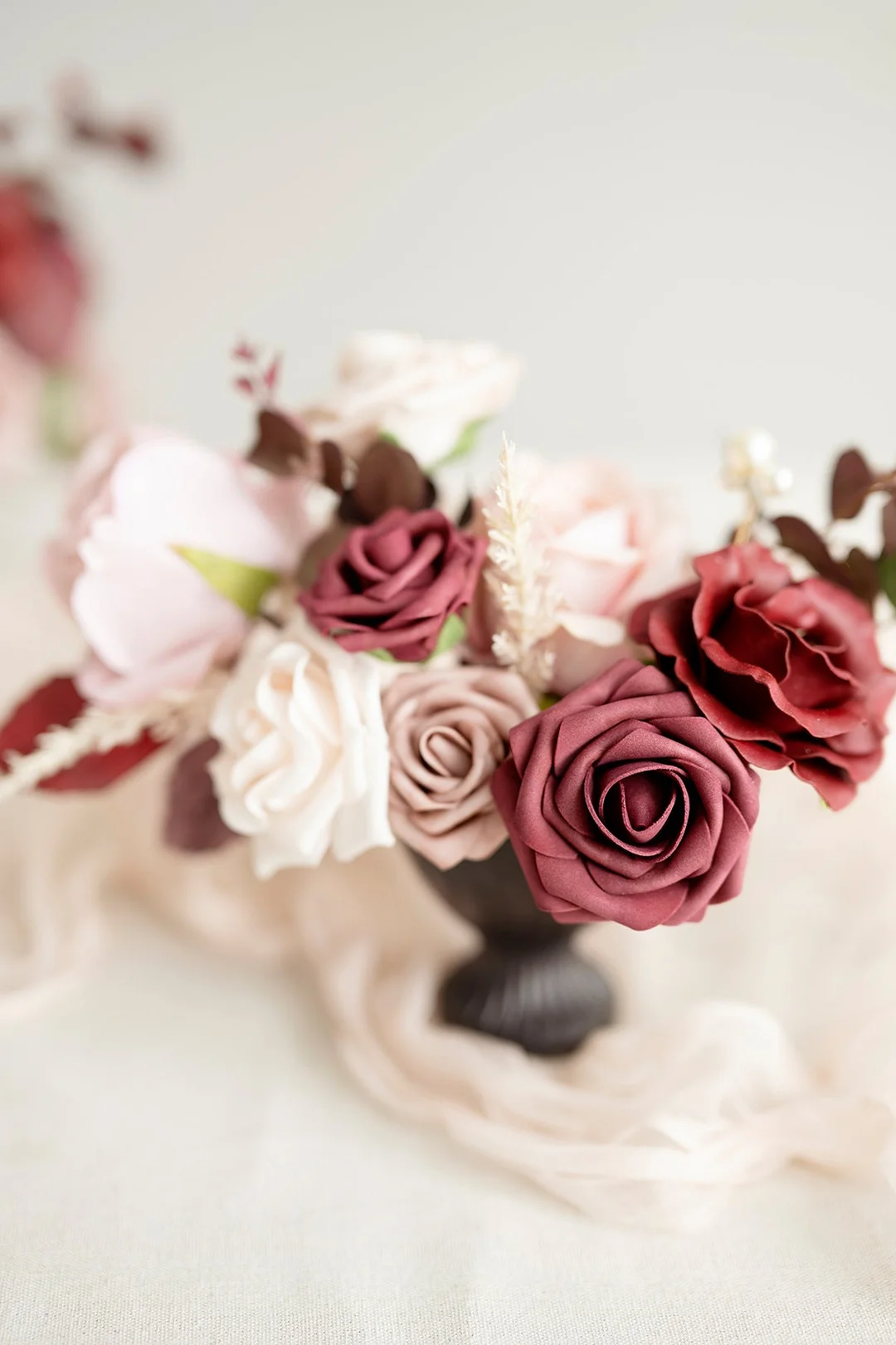Mini Bouquet Centerpiece Set in Burgundy & Dusty Rose