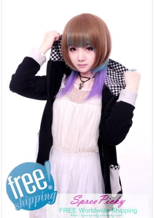 Final Stock! HARAJUKU Lolita mulitcolor young girl short wig SP130186