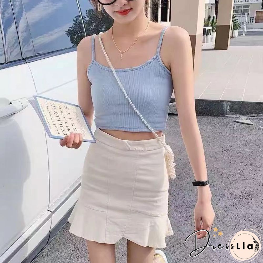 New Fashion Women Black Gray Sexy Solid Camis Crop Top Female Casual Tank Tops Vest Sleeveless Cool Streetwear Club High Street